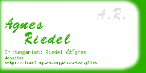 agnes riedel business card